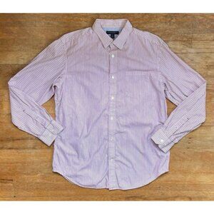 Vintage Mens Striped Dress Shirt Size Large Y2K Banana Republic Cotton Collared